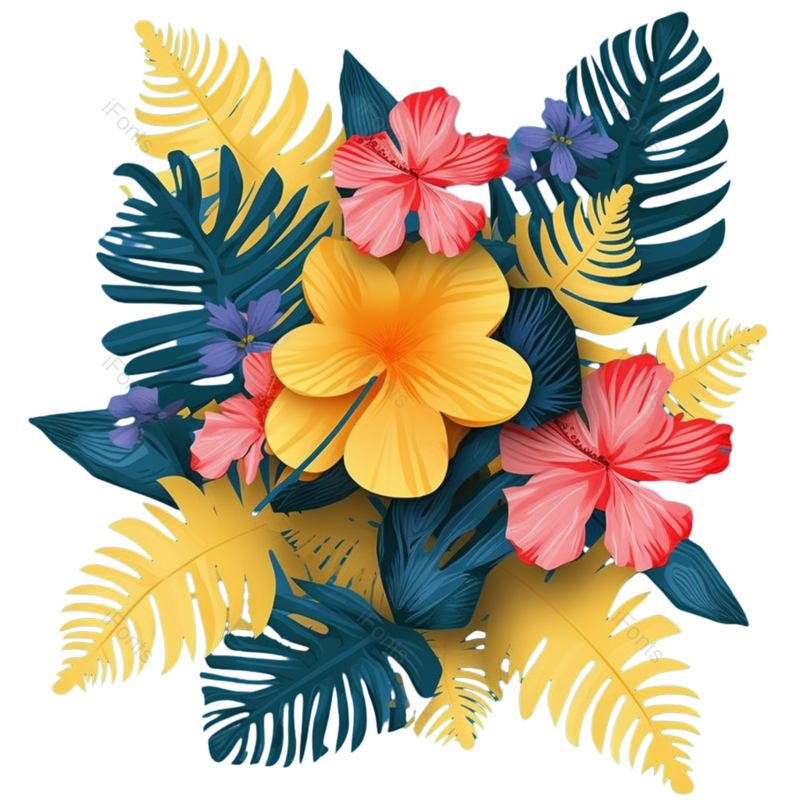 叶子图片,节日元素,卡通PNG,剪纸花免抠素材